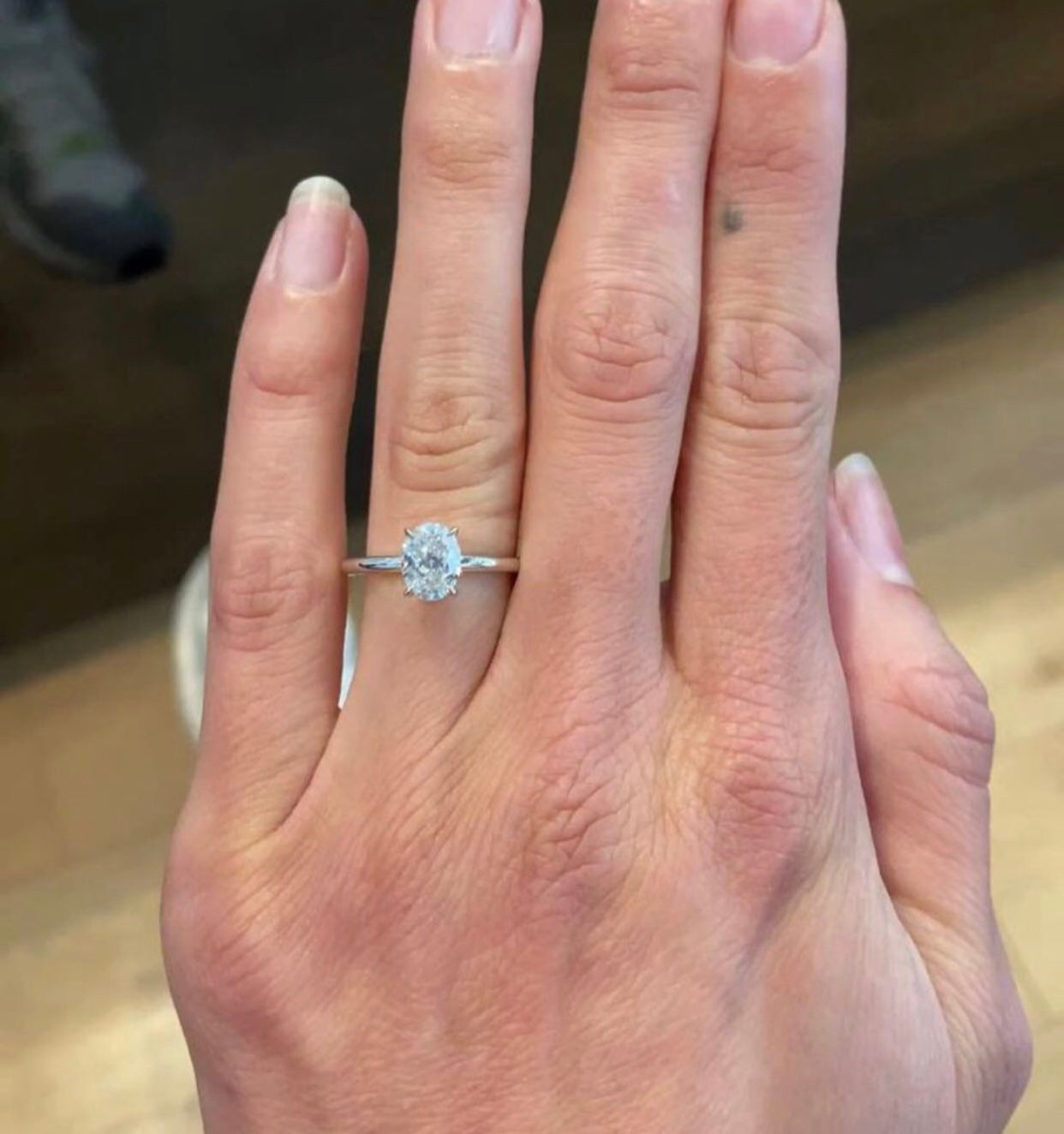 "Zahara" Oval/Emerald Cut Engagement Ring