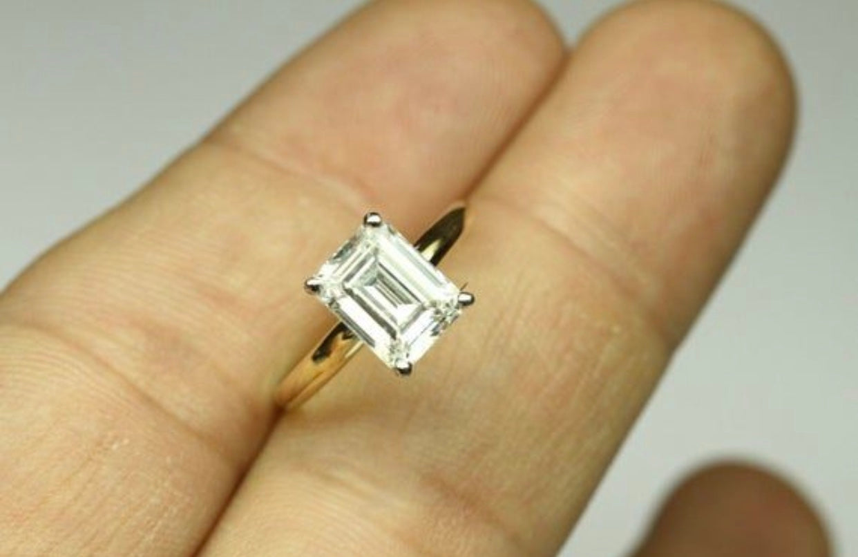 "Zahara" Oval/Emerald Cut Engagement Ring