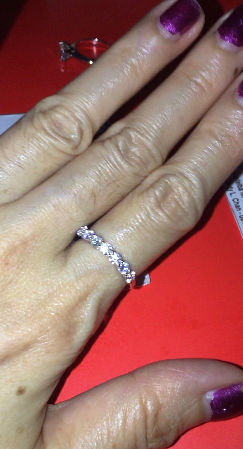 Half Eternity Natural Moissanite Diamond Ring