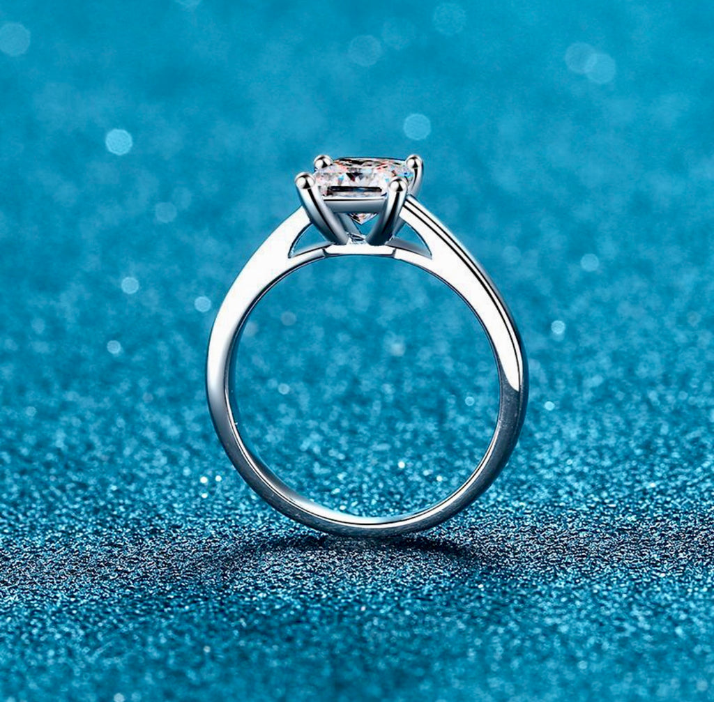 Gibelle Princess cut Ring/Earrings set ttl 3ct