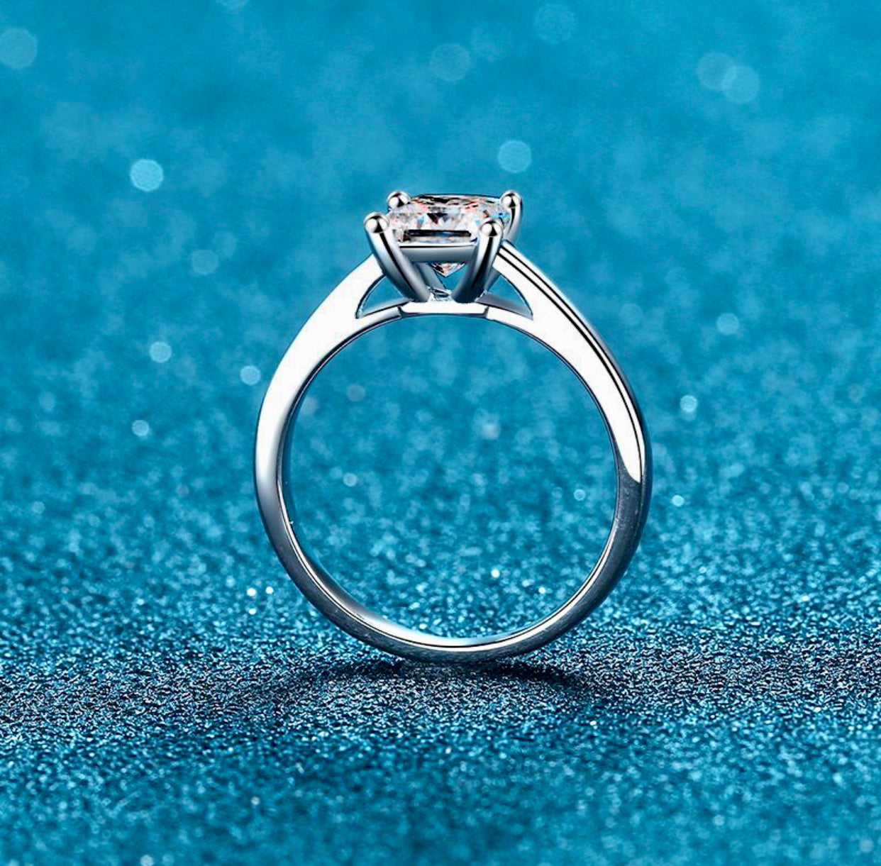 Gibelle Princess cut Ring/Earrings set ttl 3ct