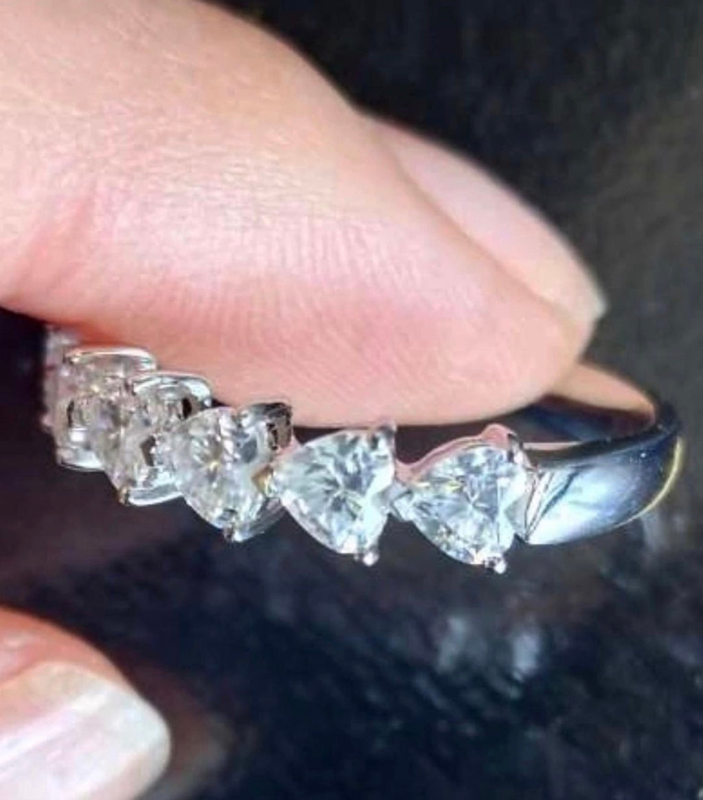 " Amia " Heart Set Solitaire & Full/Half Band Eternity Ring