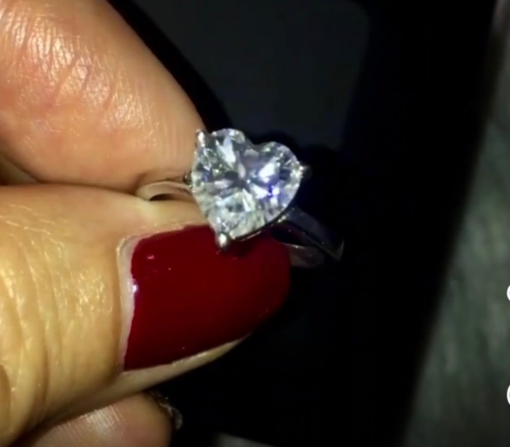 " Crystal Amia" Heart Engagement Ring