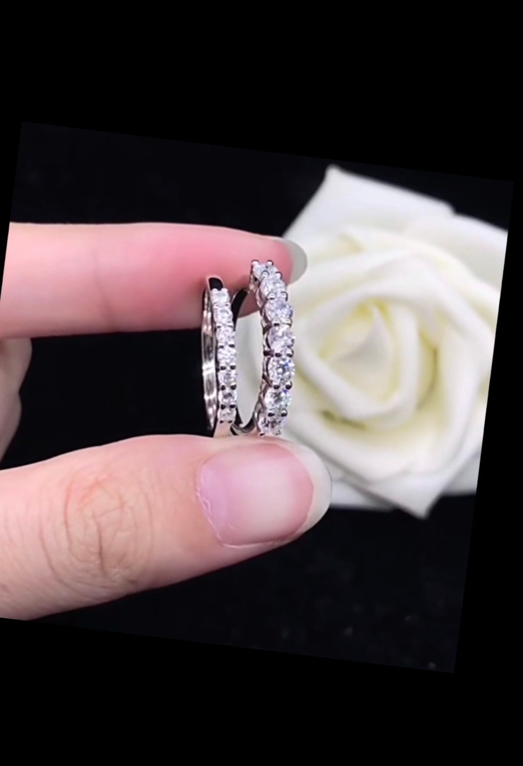 Half Eternity Natural Moissanite Diamond Ring