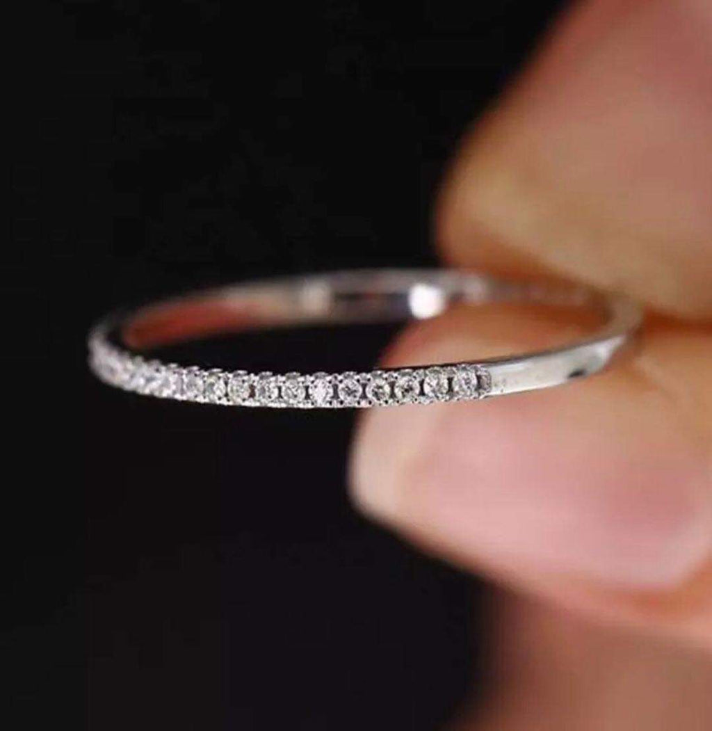 Half Eternity Classic Cartier Design Moissanite Diamond Ring