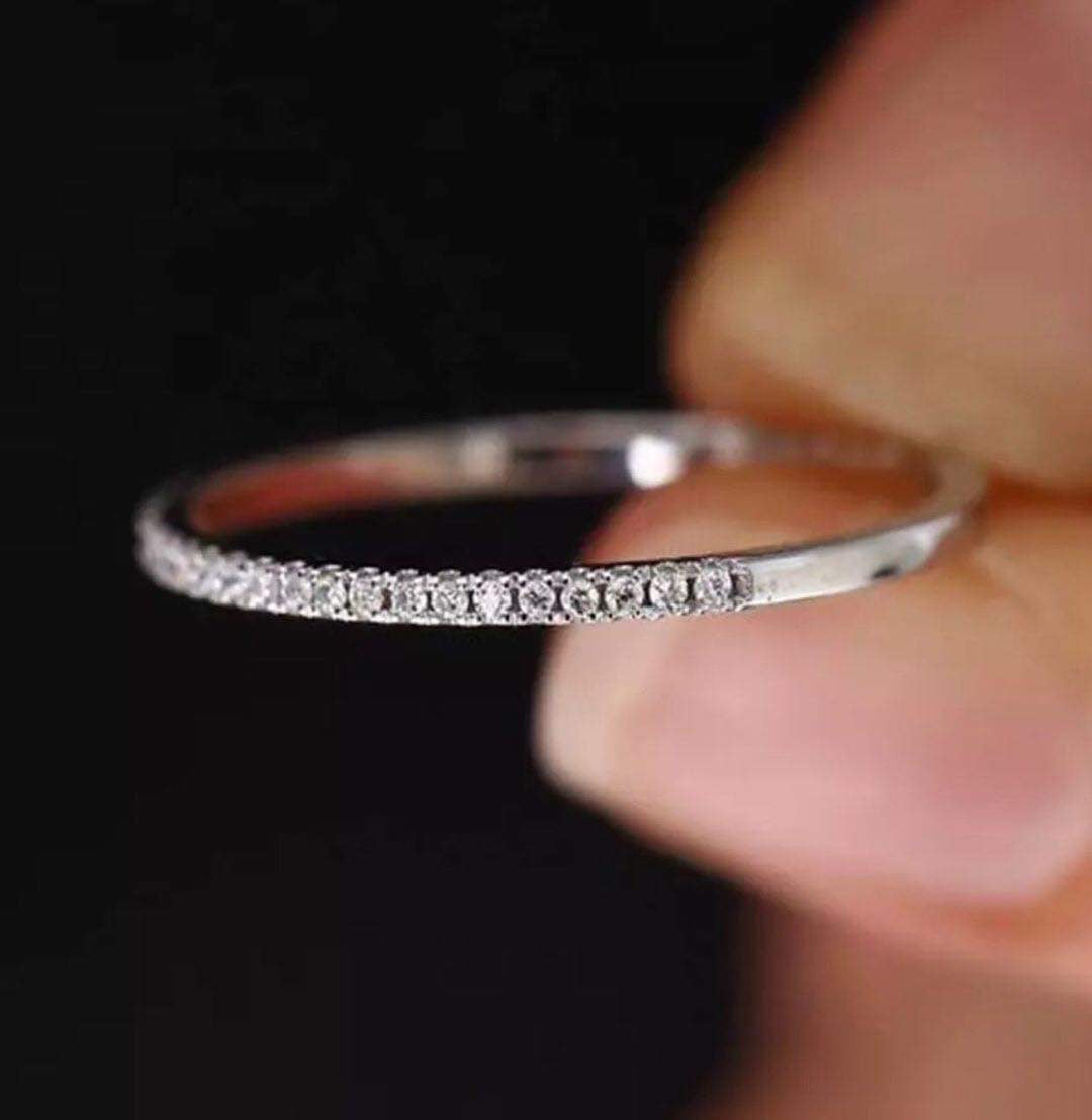 Half Eternity Classic Cartier Design Moissanite Diamond Ring