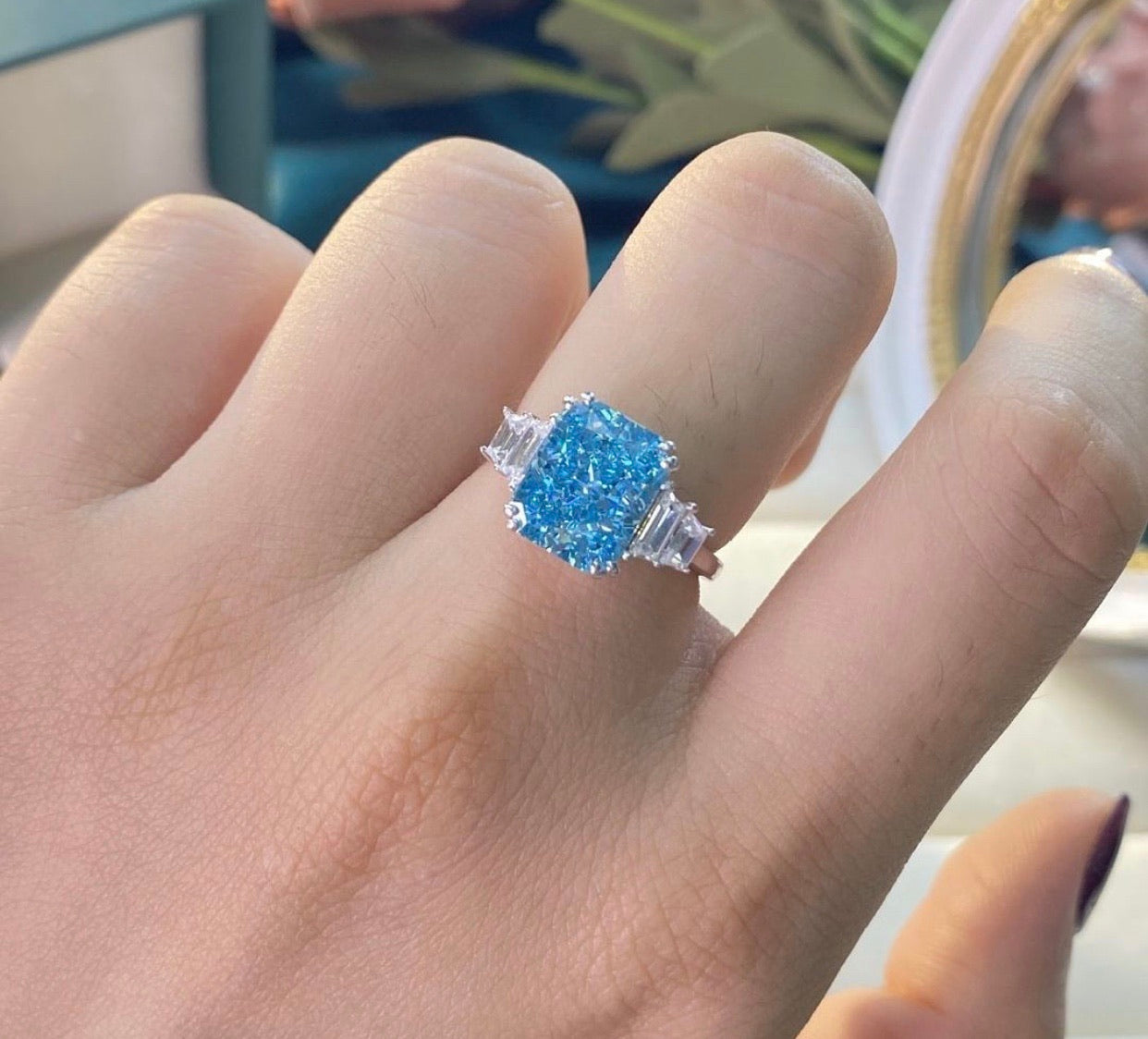 "Azora" Lab Grown Moissanite Diamond Engagement Ring