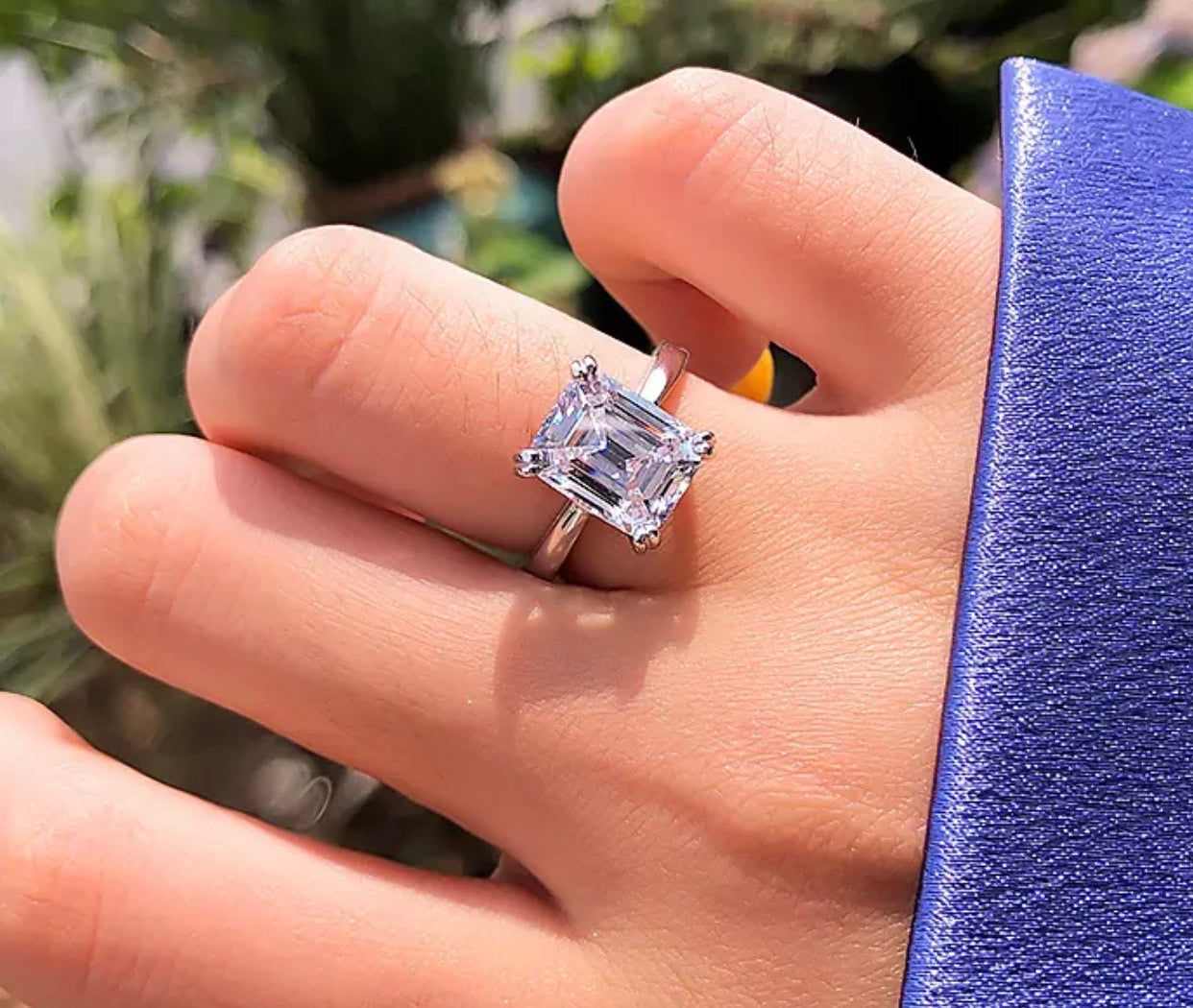 "Zahara" Oval/Emerald Cut Engagement Ring