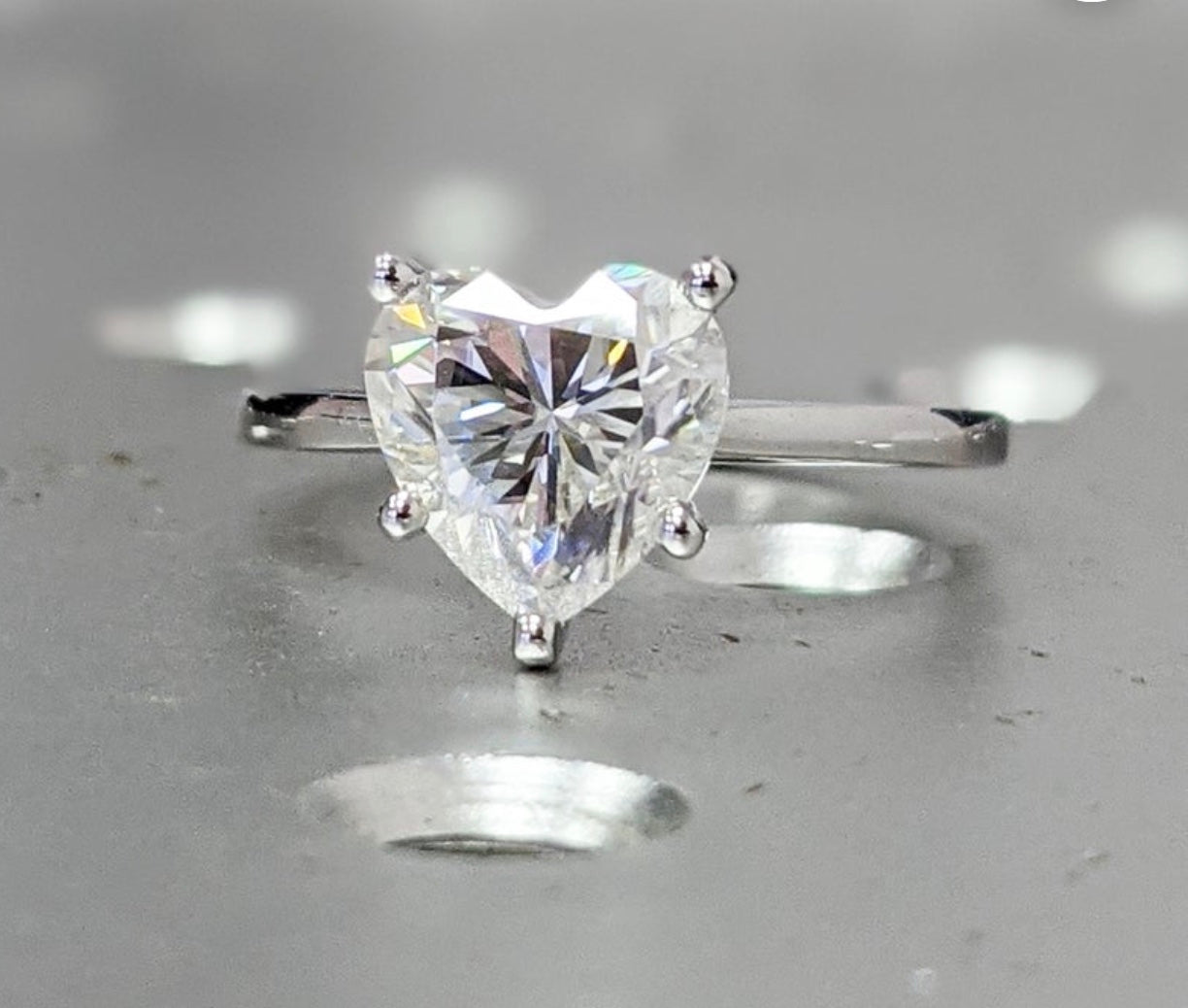 "Crystal Heart" Ring 6ct Moissanite Diamond