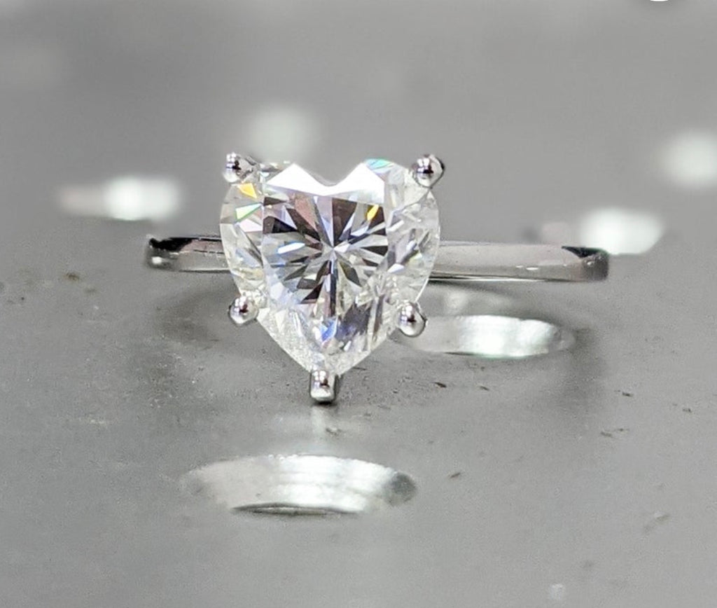 "Crystal Heart" Ring 6ct Moissanite Diamond