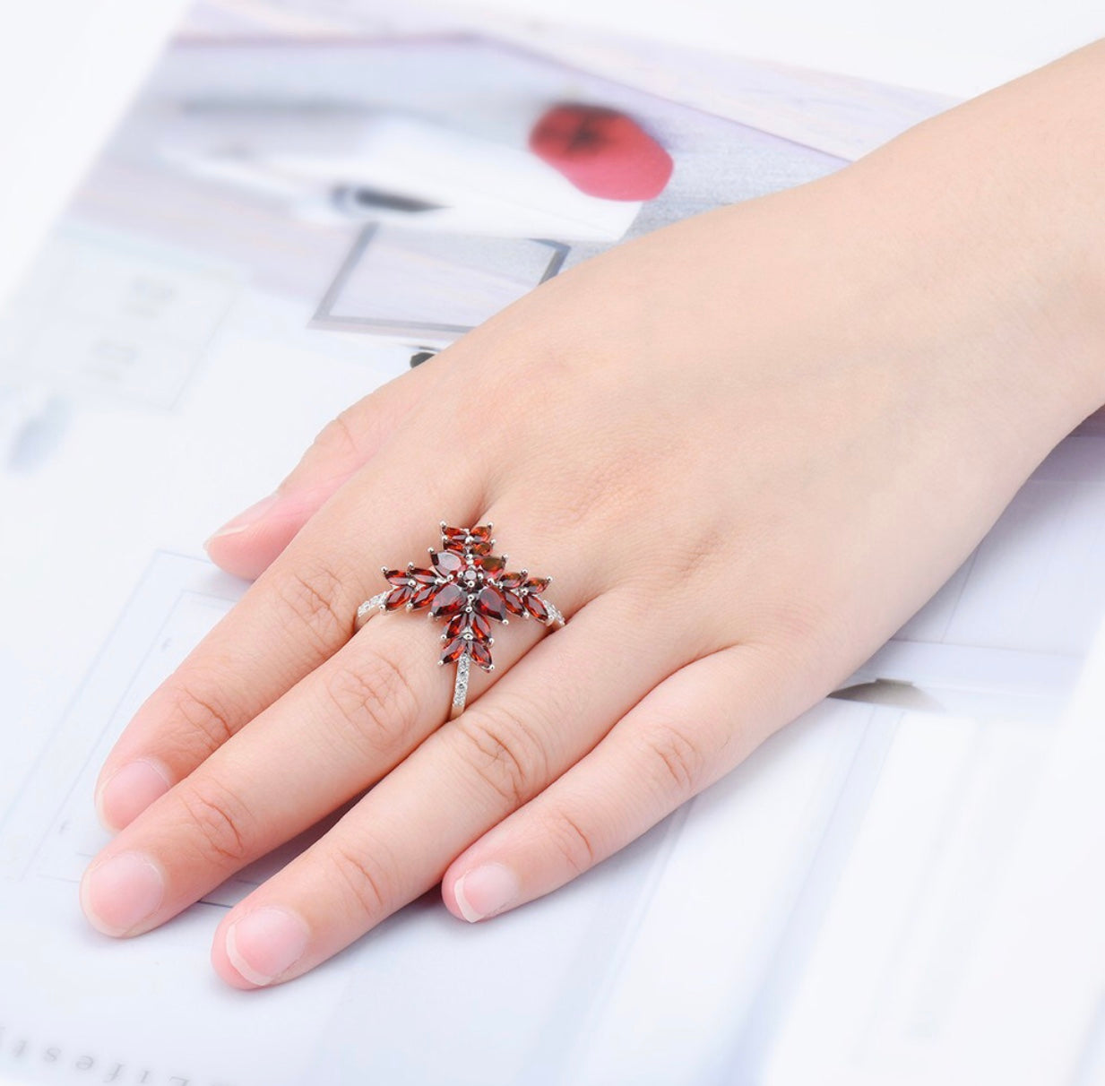 5.05ct Natural Red Garnet Ring