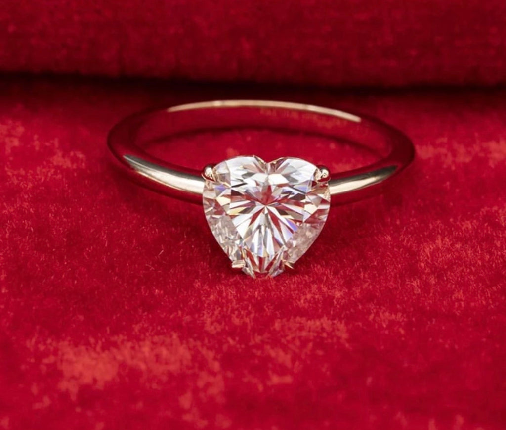 " Crystal Amia" Heart Engagement Ring