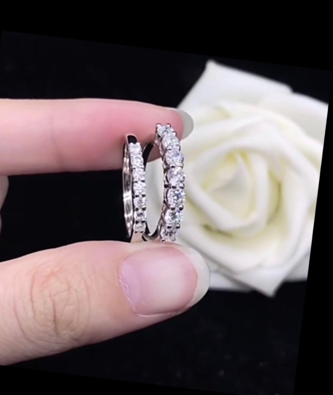 Half Band Eternity Ring Moissanite Diamond