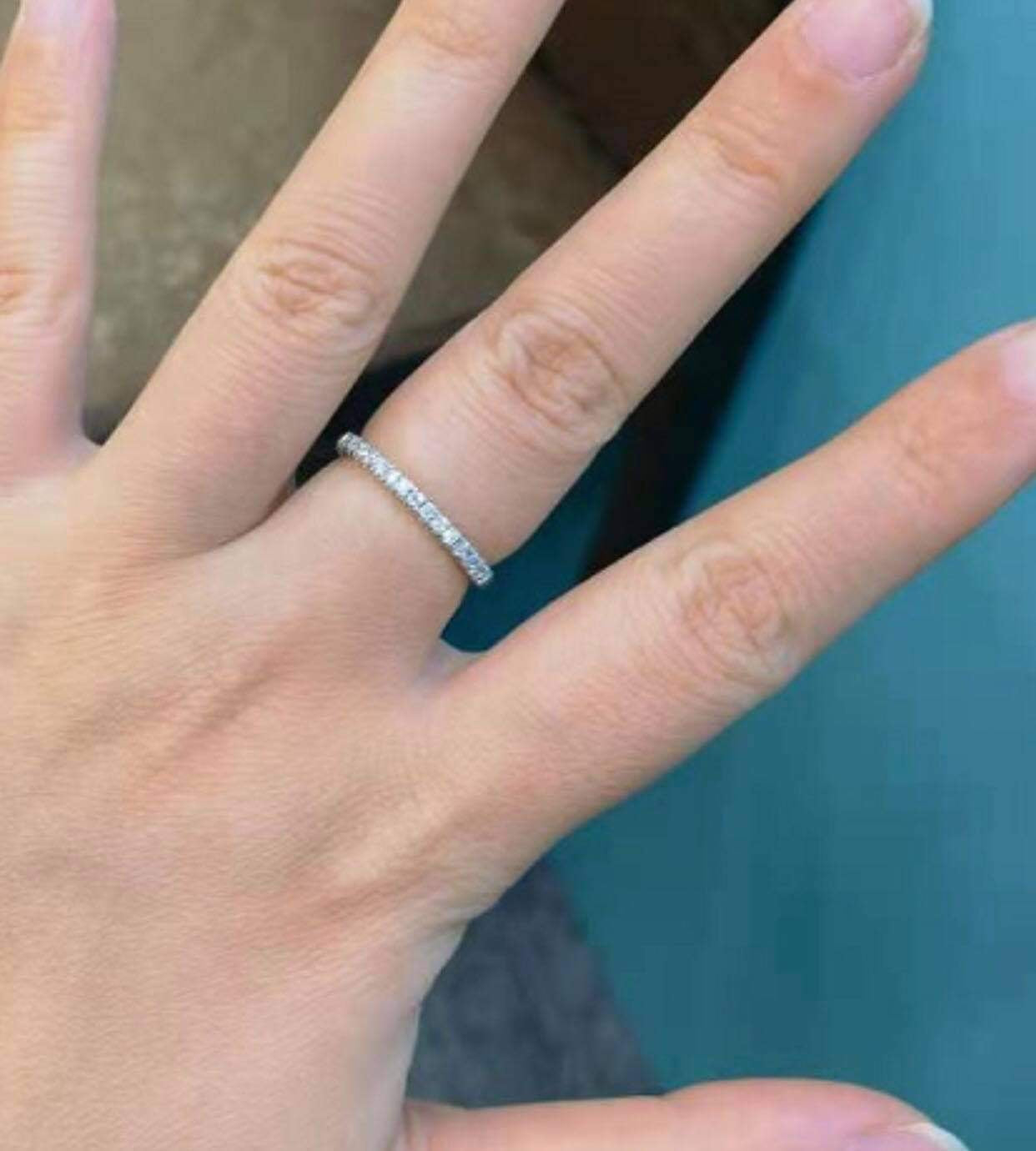 Half Eternity Classic Cartier Design Moissanite Diamond Ring