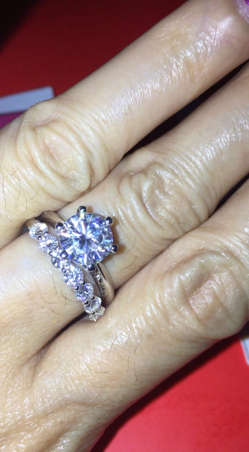 Half Eternity Natural Moissanite Diamond Ring