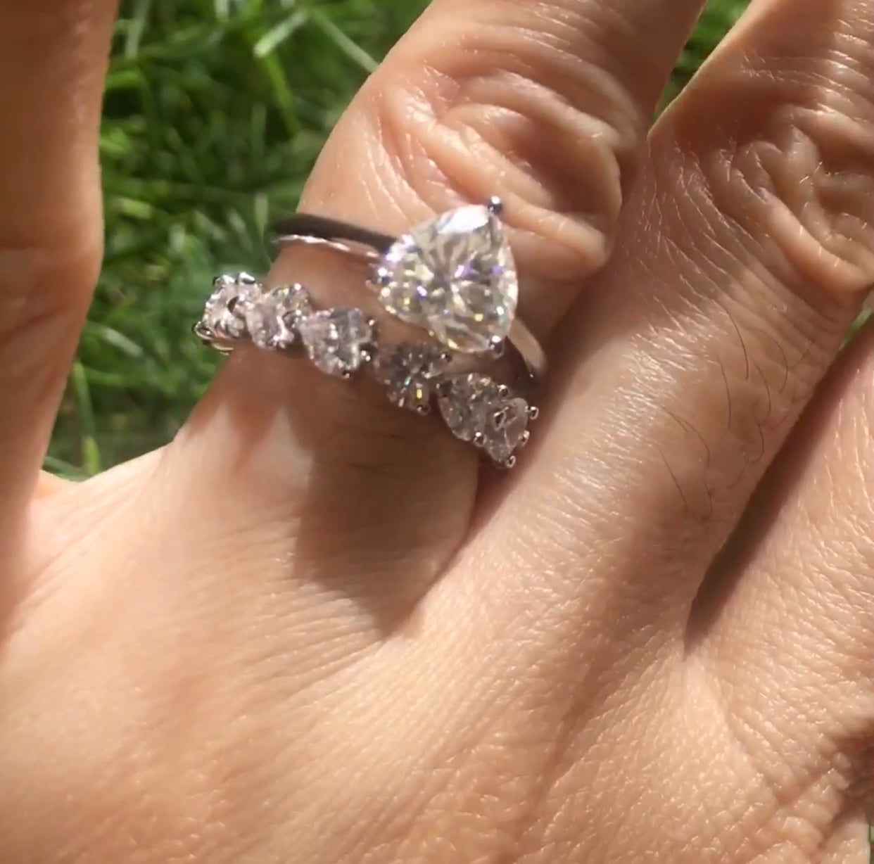 " Amia " Heart Set Solitaire & Full/Half Band Eternity Ring