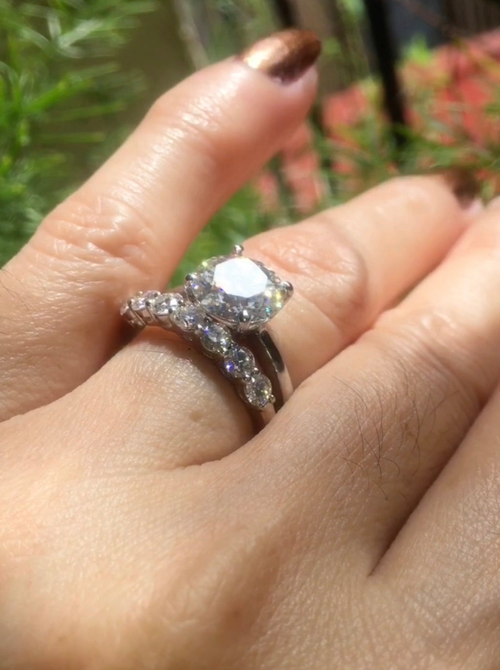 " Fiona " Classic Engagement Ring 4 prong Moissanite Diamond Stone