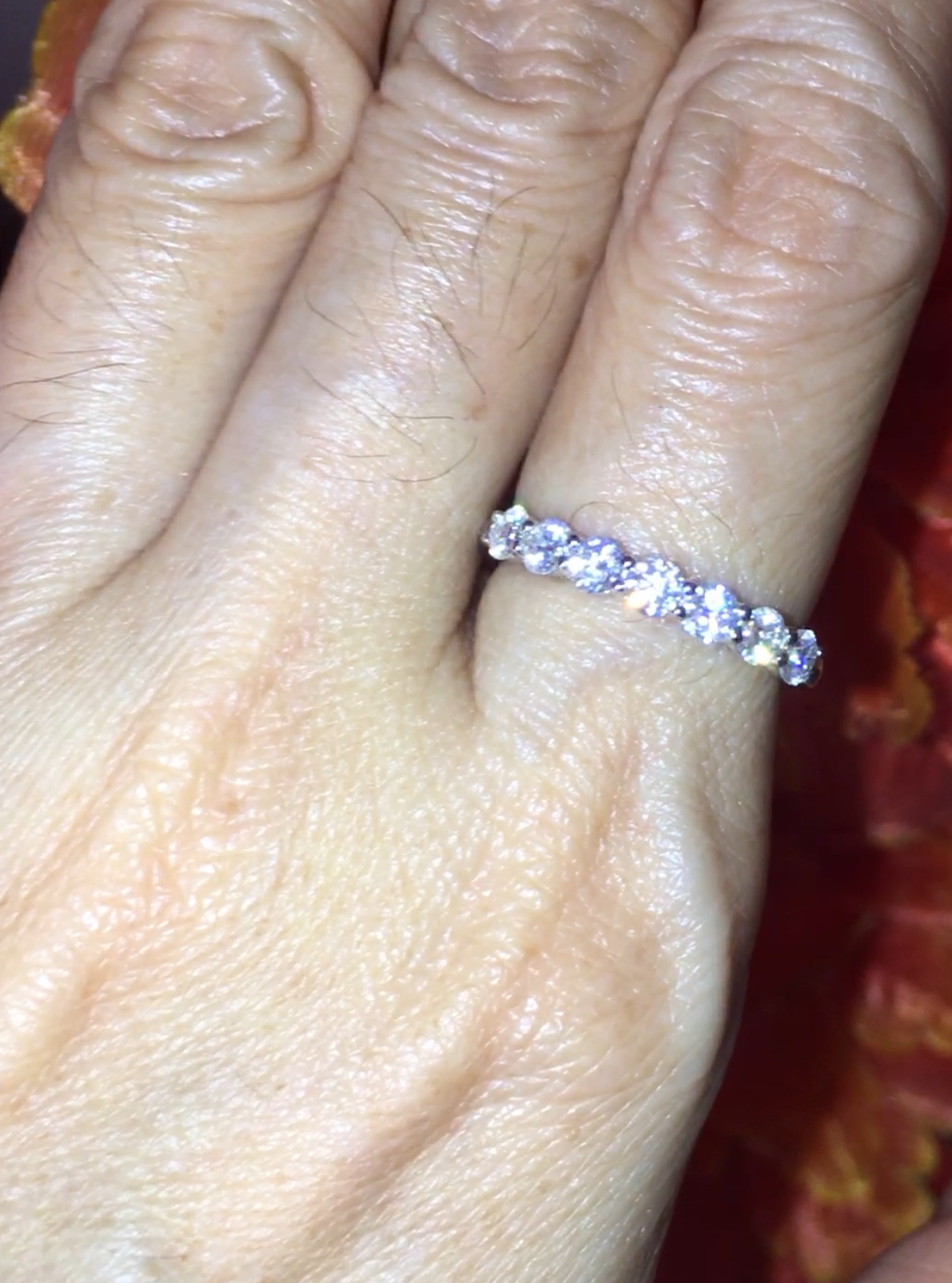 Half Eternity Natural Moissanite Diamond Ring