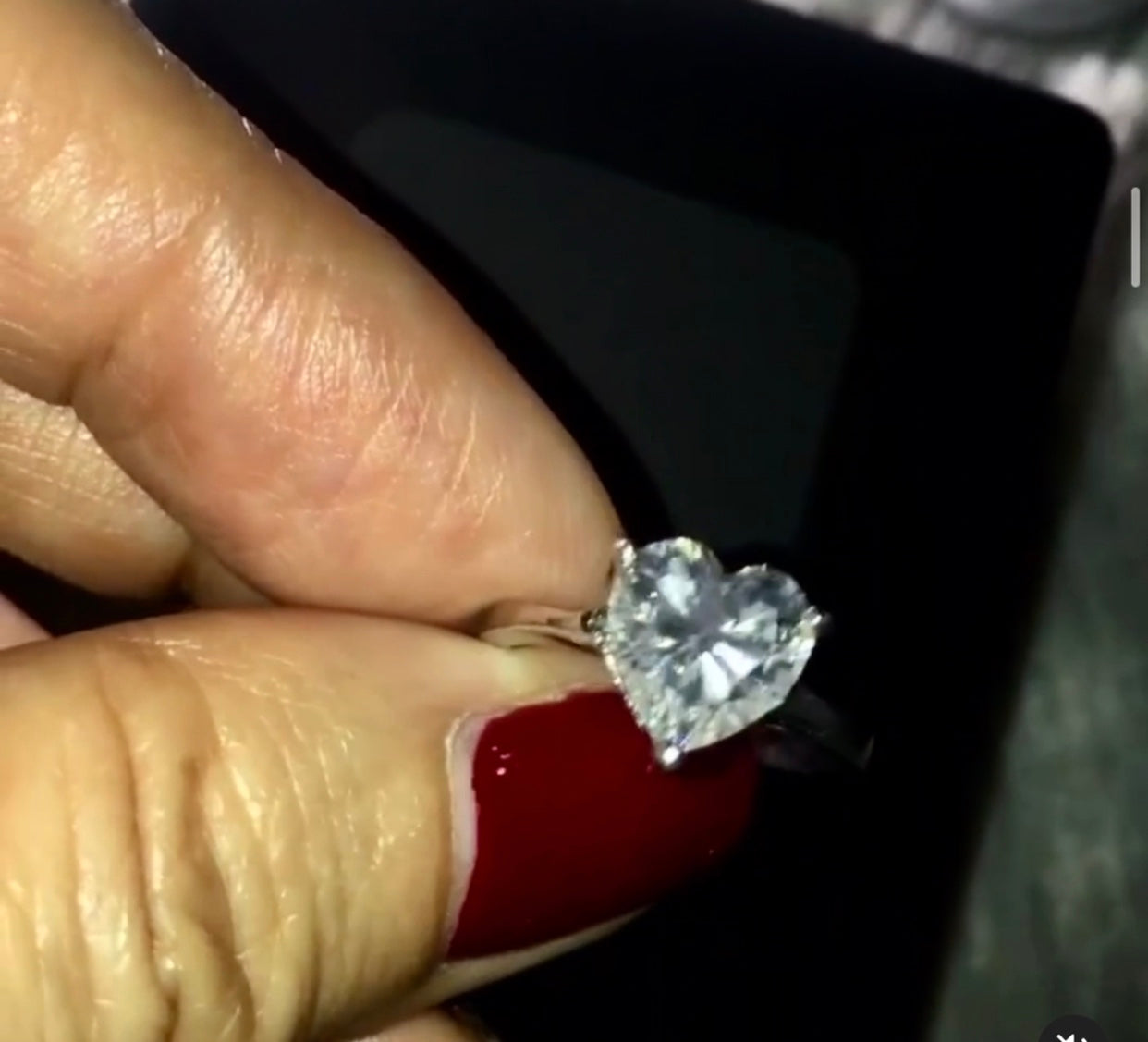 " Crystal Amia" Heart Engagement Ring