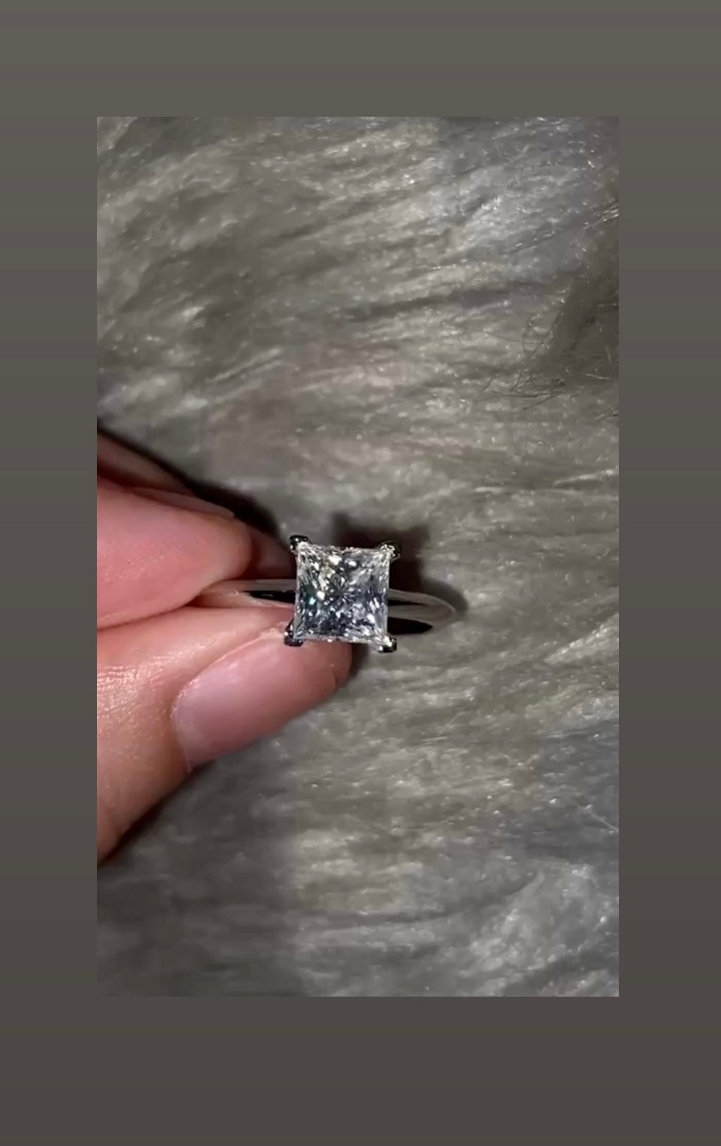 Gibelle Princess cut Ring/Earrings set ttl 3ct