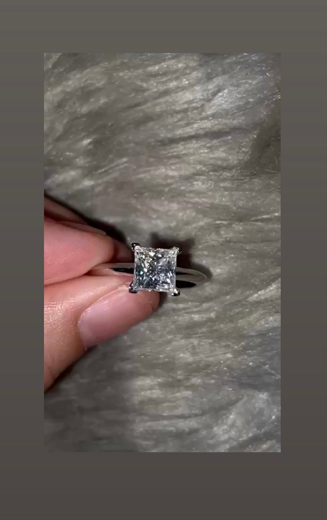 Gibelle Princess cut Ring/Earrings set ttl 3ct