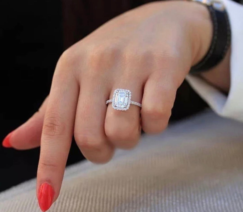 "Zcharina" Princess / Emerald cut Engagement Ring