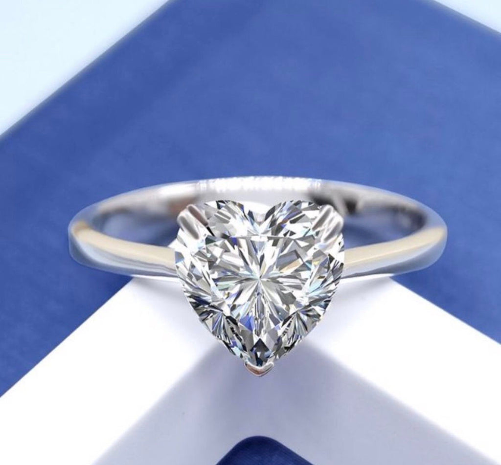 " Crystal Amia" Heart Engagement Ring