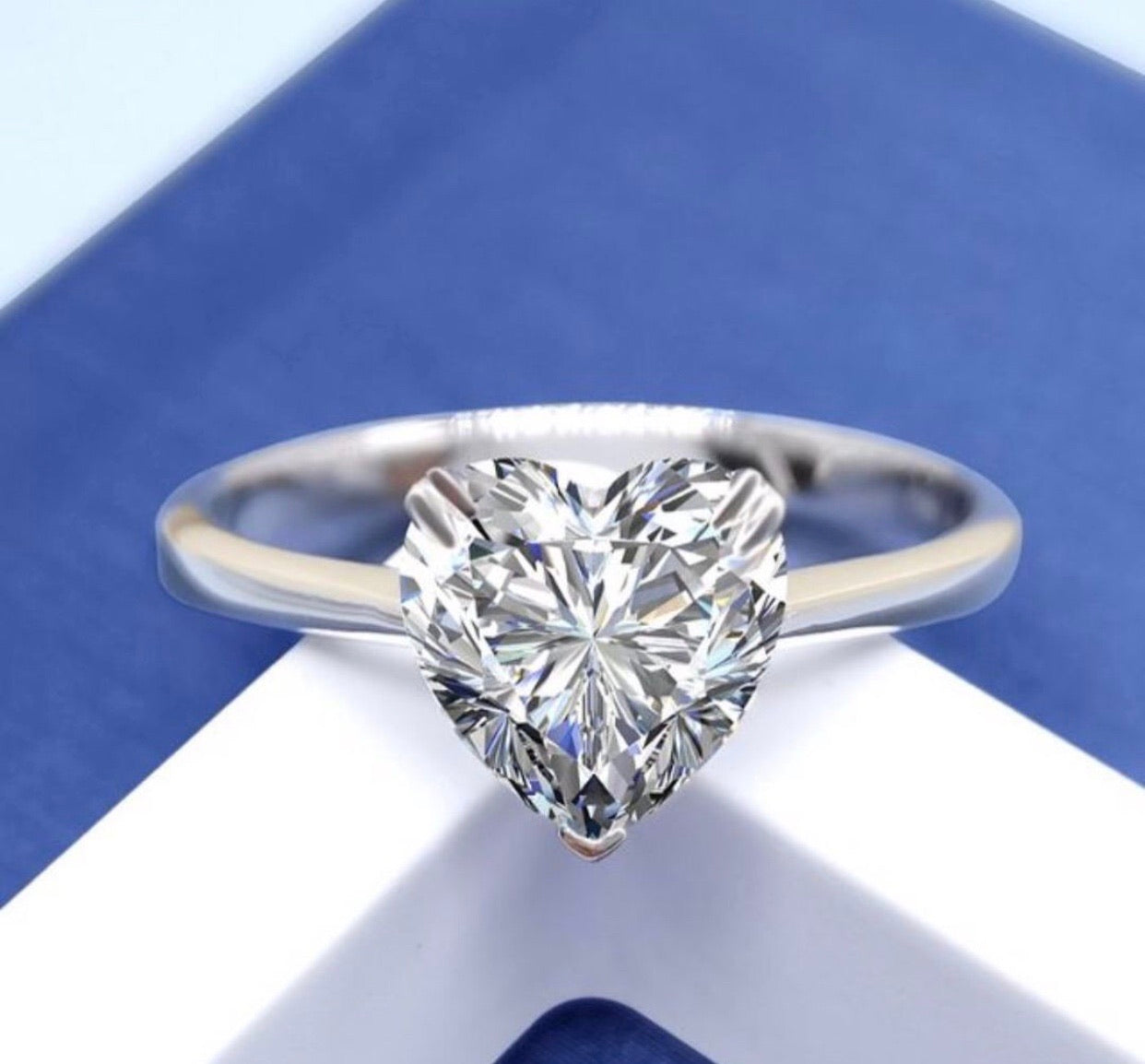 " Crystal Amia" Heart Engagement Ring