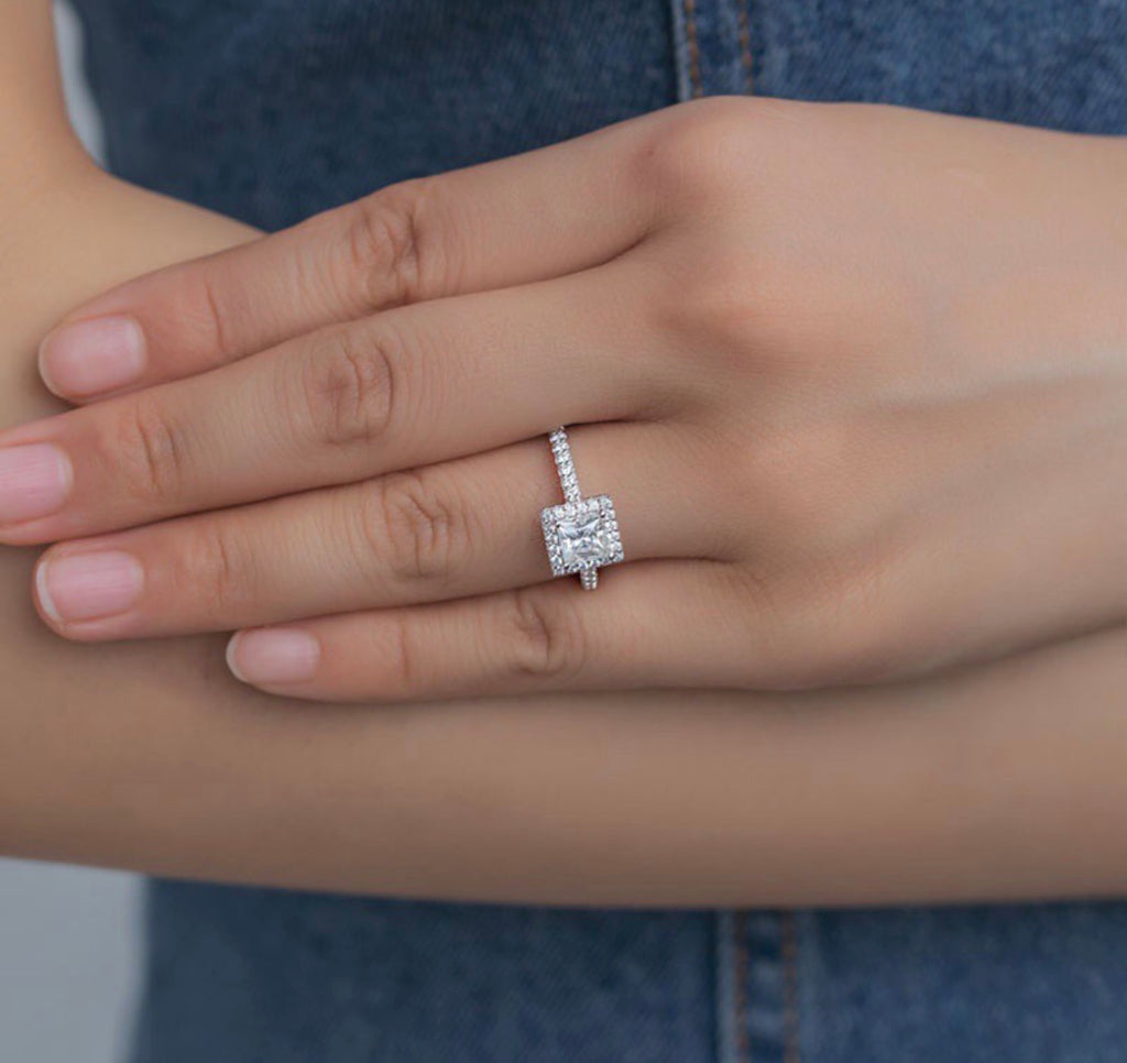 "Zcharina" Princess / Emerald cut Engagement Ring