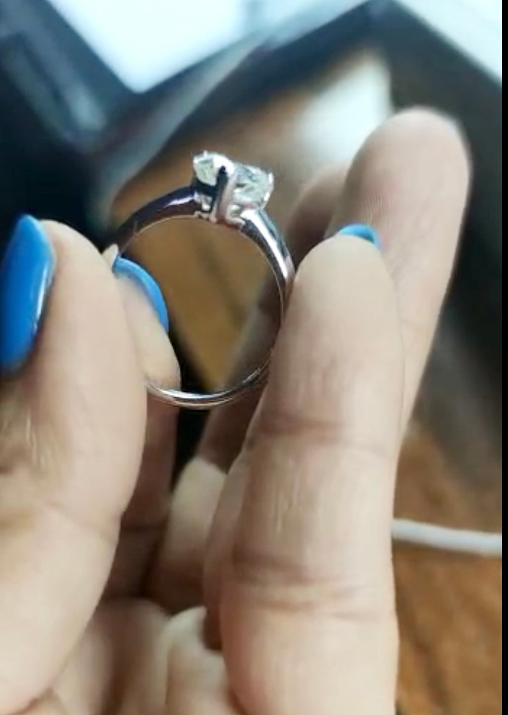 " Crystal Amia" Heart Engagement Ring