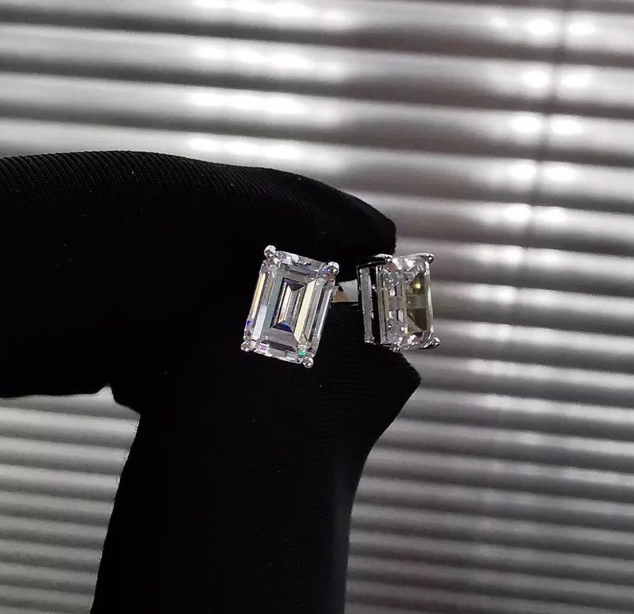 Customized Stud Moissanite Diamond Earrings (3 sets)