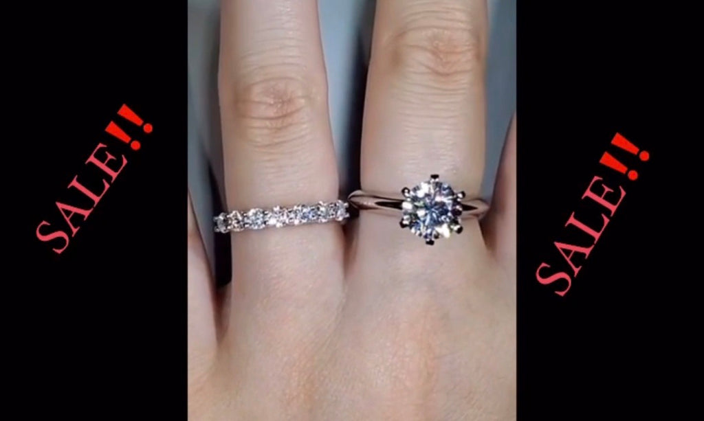 Half Eternity Natural Moissanite Diamond Ring