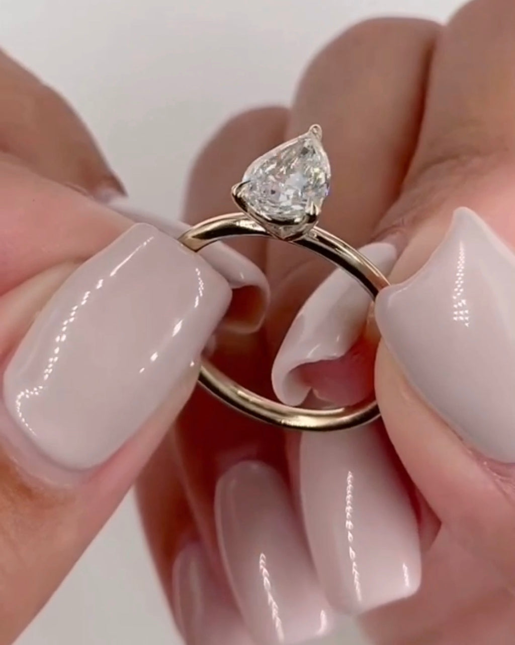 "Crystal" moissanite diamond Engagement Ring Pear Shape
