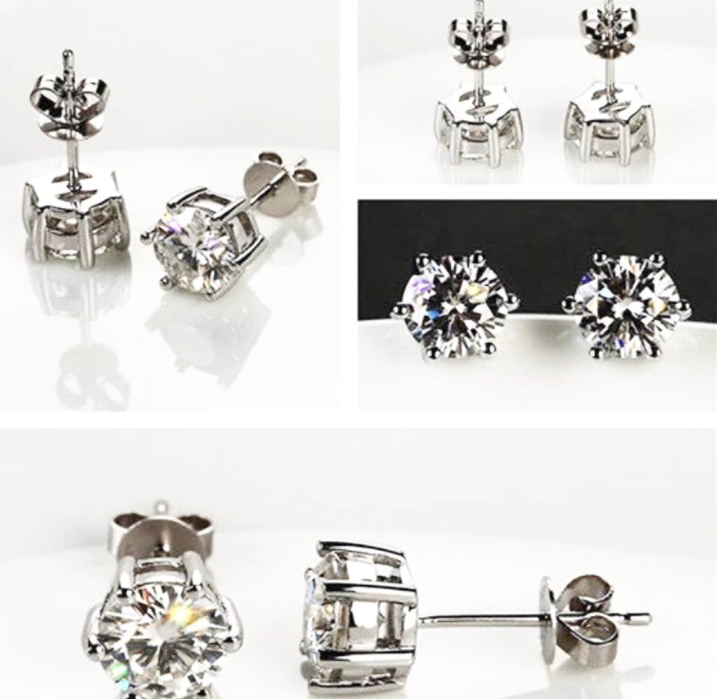 "Fiona" Earrings and Necklace Moissanite Diamond Stone Set