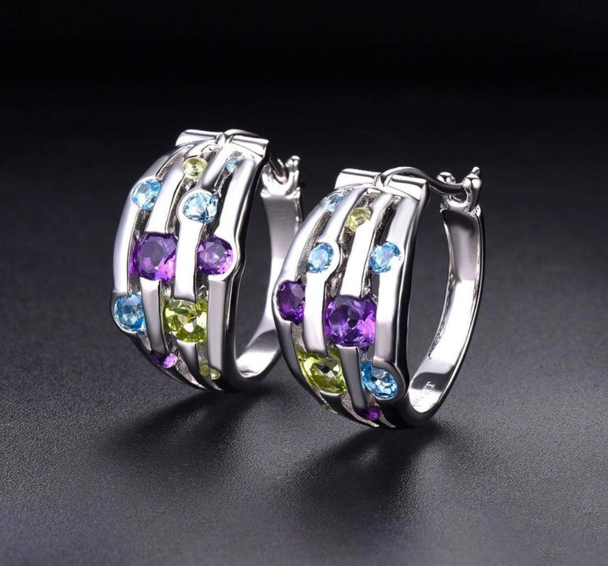 Set Ring/Earrings 5.06ct Natural Multi Gemstones