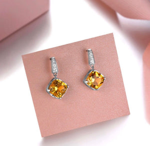 4.37ct Natural Citrine drop earring