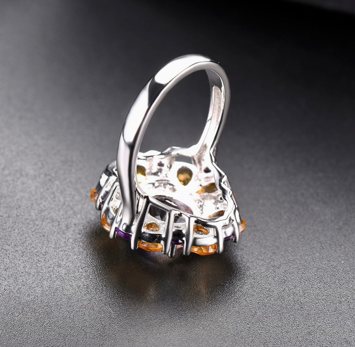 5.72ct Natural Multicolored Gemstones Ring