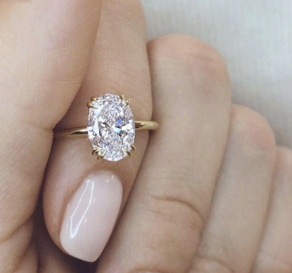 "Zahara" Oval/Emerald Cut Engagement Ring