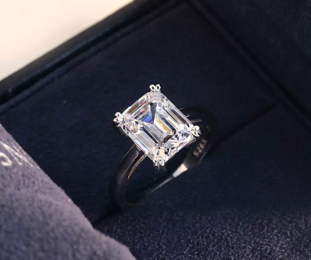 "Zahara" Oval/Emerald Cut Engagement Ring