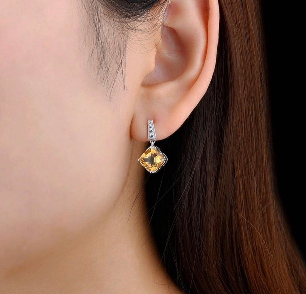 4.37ct Natural Citrine drop earring