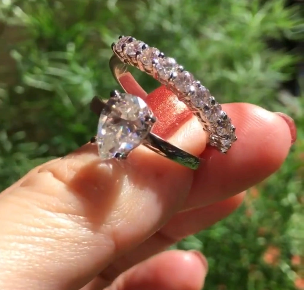 Half Band Eternity Ring Moissanite Diamond