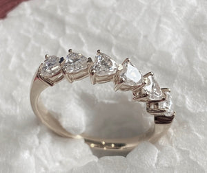 " Amia " Heart Set Solitaire & Full/Half Band Eternity Ring