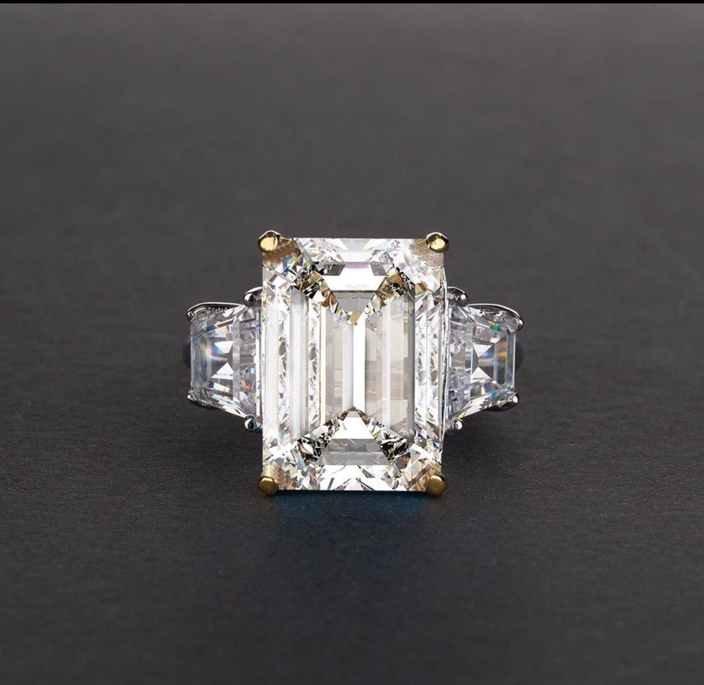 14 ct Emerald Cut "Clarice" Engagement Ring