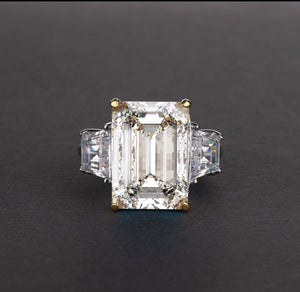 14 ct Emerald Cut "Clarice" Engagement Ring