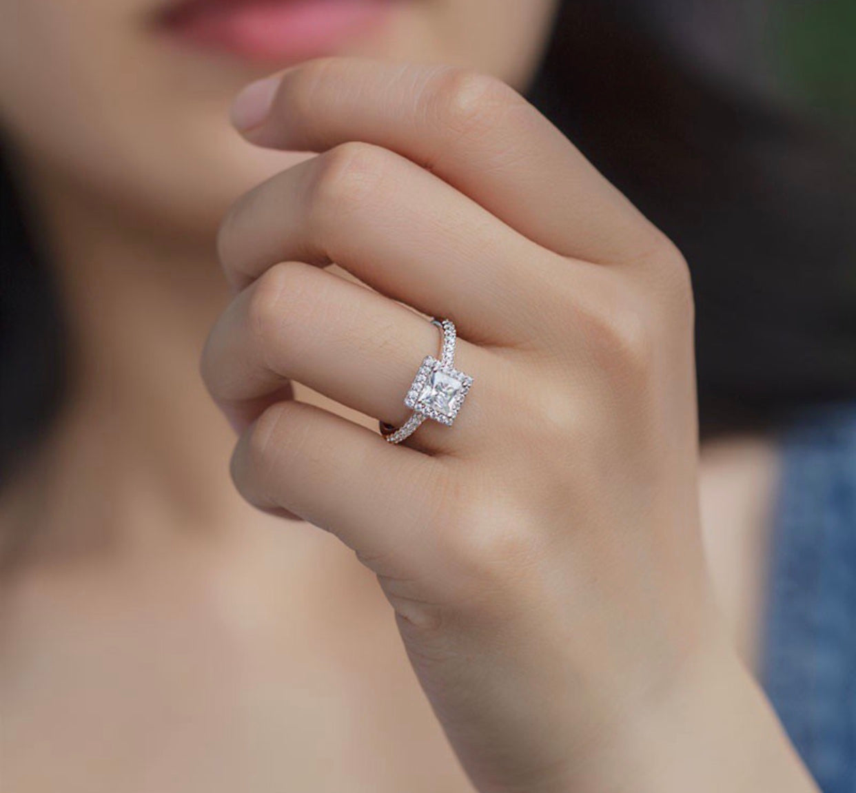 Celina Moissanite Diamond Stone Engagement Ring
