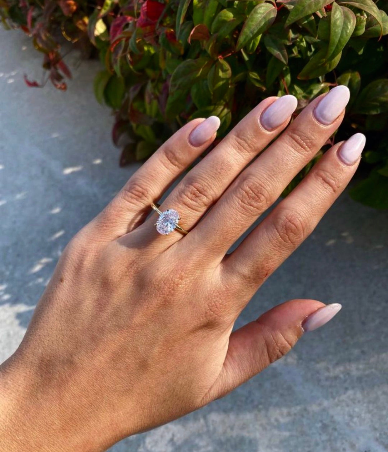 "Zahara" Oval/Emerald Cut Engagement Ring