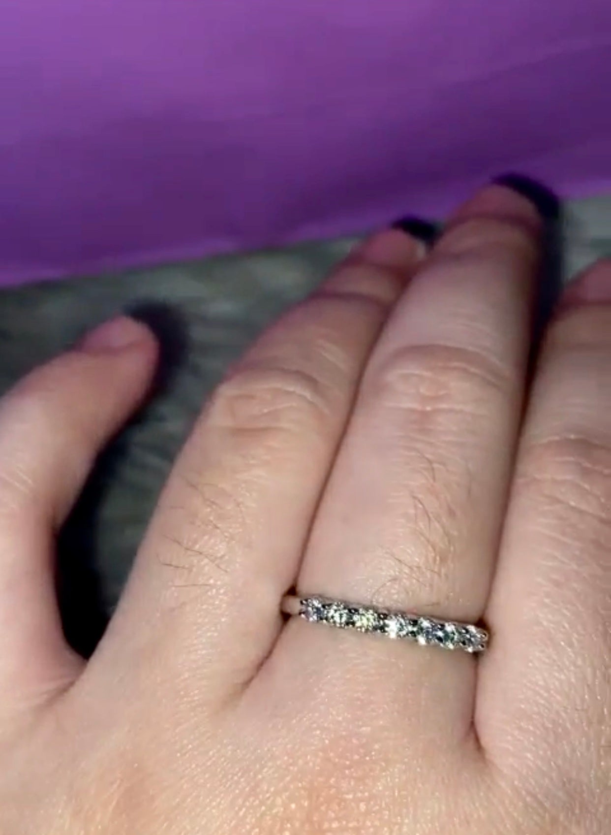 Half Eternity Natural Moissanite Diamond Ring