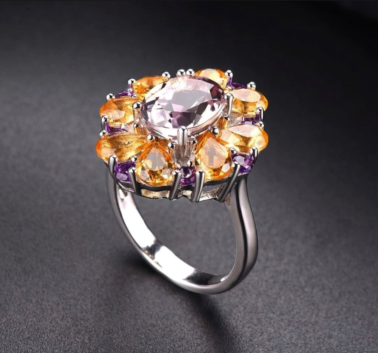 5.72ct Natural Multicolored Gemstones Ring