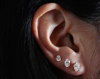 Customized Stud Moissanite Diamond Earrings (3 sets)