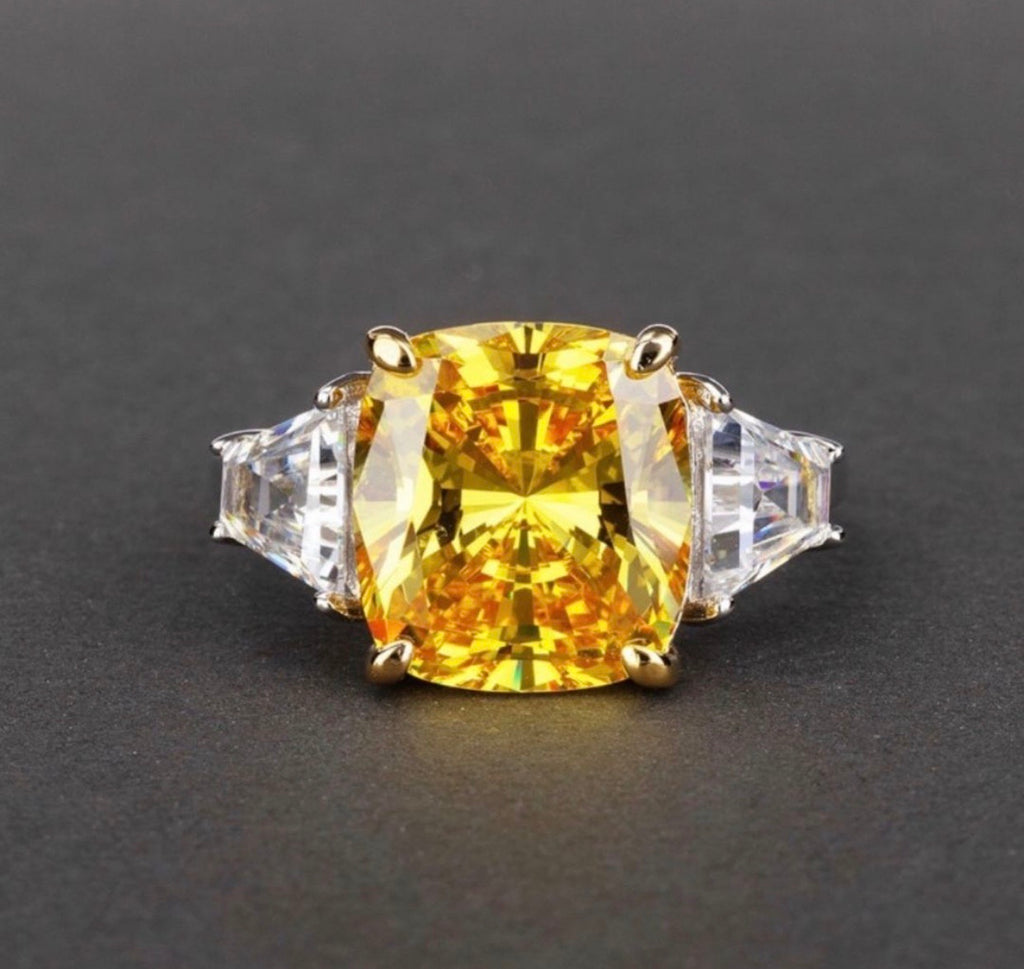 11ct "Trisha"  Luxury Cushion Cut  Lab Grown  Moissanite Diamond Engagement Ring